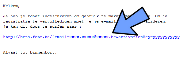 Bevestigingsmail met activatielink