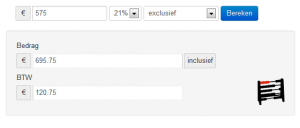 BTW Calculator voorbeeld